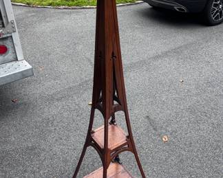 Eiffel Tower style oak pedestal
