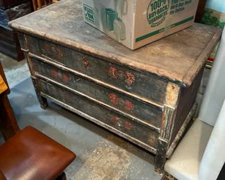 Antique Hand painted dowry chest