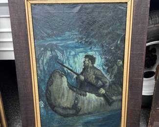 Oil on canvas mountain man