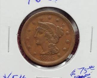 1855 Large Cent Higher Grade