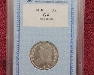 1818 Capped Bust Half Dollar AACGS G4