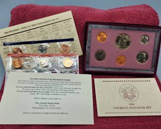 1990 & 1994 Uncirculated Mint Sets, Orig. Pkg.