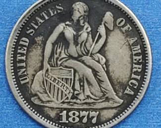 1877 Seated Liberty Dime Higher Grade