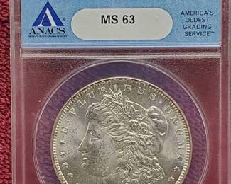 1904-O Morgan Silvar Dollar, ANACS Certified MS63