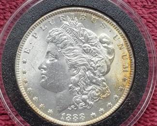 1888 Morgan Silver Dollar in Airtite, Higher Grade