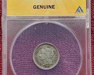 1881 3-Cent Nickel ANACS