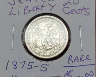 1875-S Twenty-Cent Piece, Strong Strike