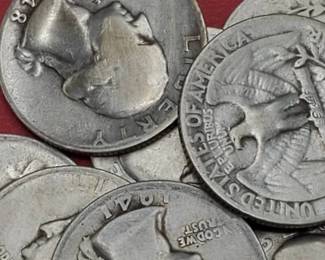 10 Washington Quarters 90% Silver