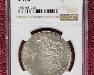 1885-O Morgan Silver Dollar, NGC Certified MS64
