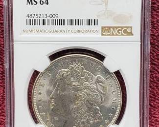 1921-D Morgan Silver Dollar, NGC Certified MS64