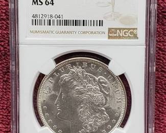 1921 Morgan Silver Dollar, NGC Certified MS64