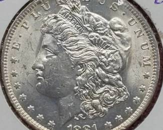 1881-O Morgan Silver Dollar, Higher Grade