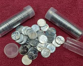 3 Rolls 1943 Steel Lincoln Cents--Appear mosty Uncirculated, Beautiful Coins!