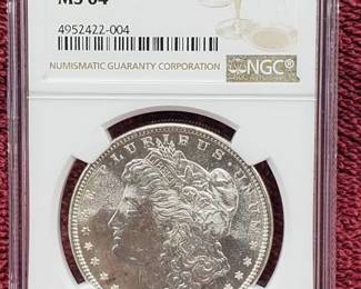 1881-S Morgan Silver Dollar, NGC Certified MS64