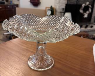 1950’s LE SMITH Diamond Point Ruffle Compote