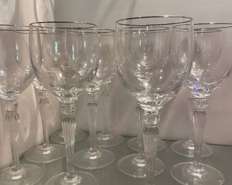 Waterford, Carlton pattern, wine, glasses, and iced tea glasses