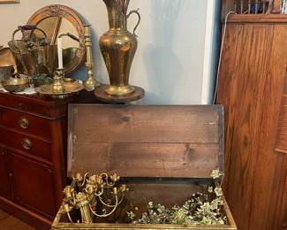 Early 20th Century Firewood Brass Box