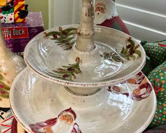 Holiday dessert cookie two tiered server