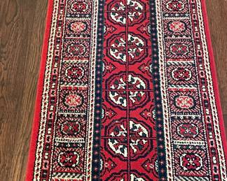 Gorgeous Berry Red Soft Wool Princess Bokara Hand Knotted Runner Rug