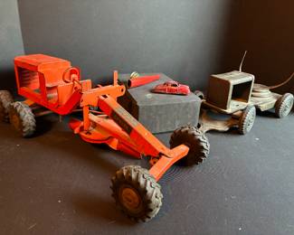 Vintage road grader and other toys