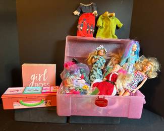 Vintage and newer Barbie Dolls with accessories