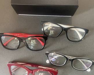 ASSORTMENT OF WOMEN'S LABEL READING GLASSES 
CHANEL 
DIOR
LA EYEWEAR