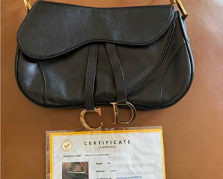 Dior Double Saddle Black Lamb Skin Gold Hardware