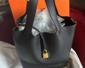 Hermes Picotin 22 Black Togo Hold Hardware