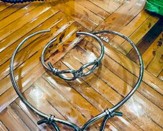 Barbed wire bracelet, necklace and earring set. Similar  worn by Lisbeth Salander, as portrayed by Rooney Mara, in The Girl with the Dragon Tattoo