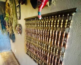 WOOD BEADED PORTIERE DOOR CURTAIN 