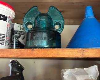 Hemingray blue insulator 