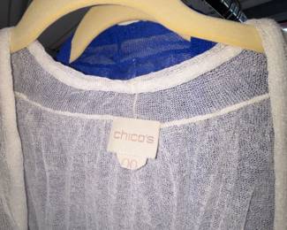 Chicos sheer white shrug long sleeve 