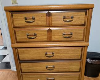 Tall boy wooden dresser 