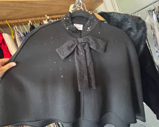 Neiman Marcus black cloak shrug 