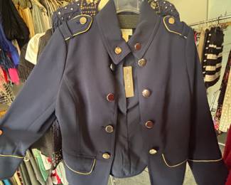 Chicos navy blue military style jacket 