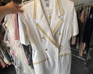 JRT white and gold military’s rule blazer dress 