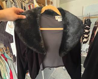 Cachet faux fur shrug 
