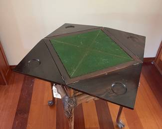 Gorgeous antique pocket table - games table - all hand carved