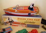 Schylling Felix the Cat Wind Up Speedboat in Box