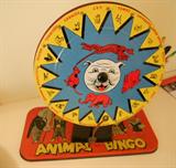 Older Animal Bingo Tin Litho Wheel Game No 290