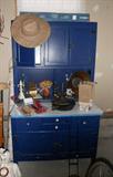 Hoosier Cabinet painted Blue