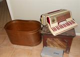 Large old Copper Tub, Scandalli Accordion