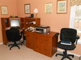 Office Desk, file cabinets and chairs