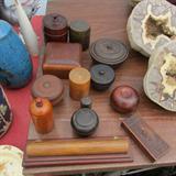collection wooden boxes