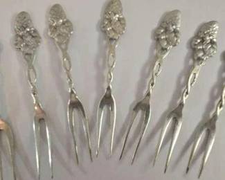 Vintage Sterling Silver Strawberry forks