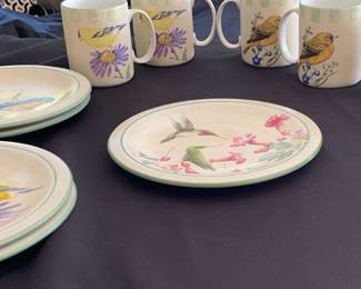 Lenox 15pieces Summer Greetings Mugs Salad Plates Bowls Baltimore Oriole Goldfinch