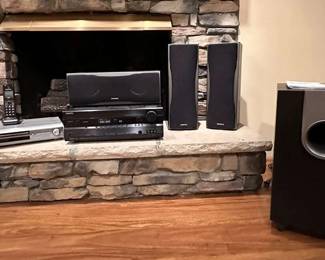 40 RCA Television, Onkyo Home Theater System, Hitachi DVD Player and Panasonic Cordless Phone