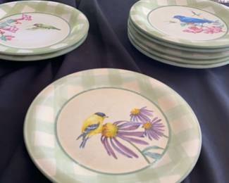 Lenox Summer Greetingsplates 1x Goldfinch 2x Ruby Throated Hummingbird 5x Easter Bluebird
