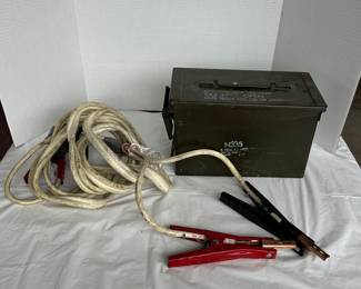 Military Grade Box with Red and Black Jumper Cables