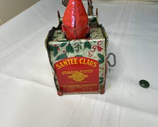 Antique Ferdinand Strauss Santee Claus Santa Sleigh with Reindeer Toy